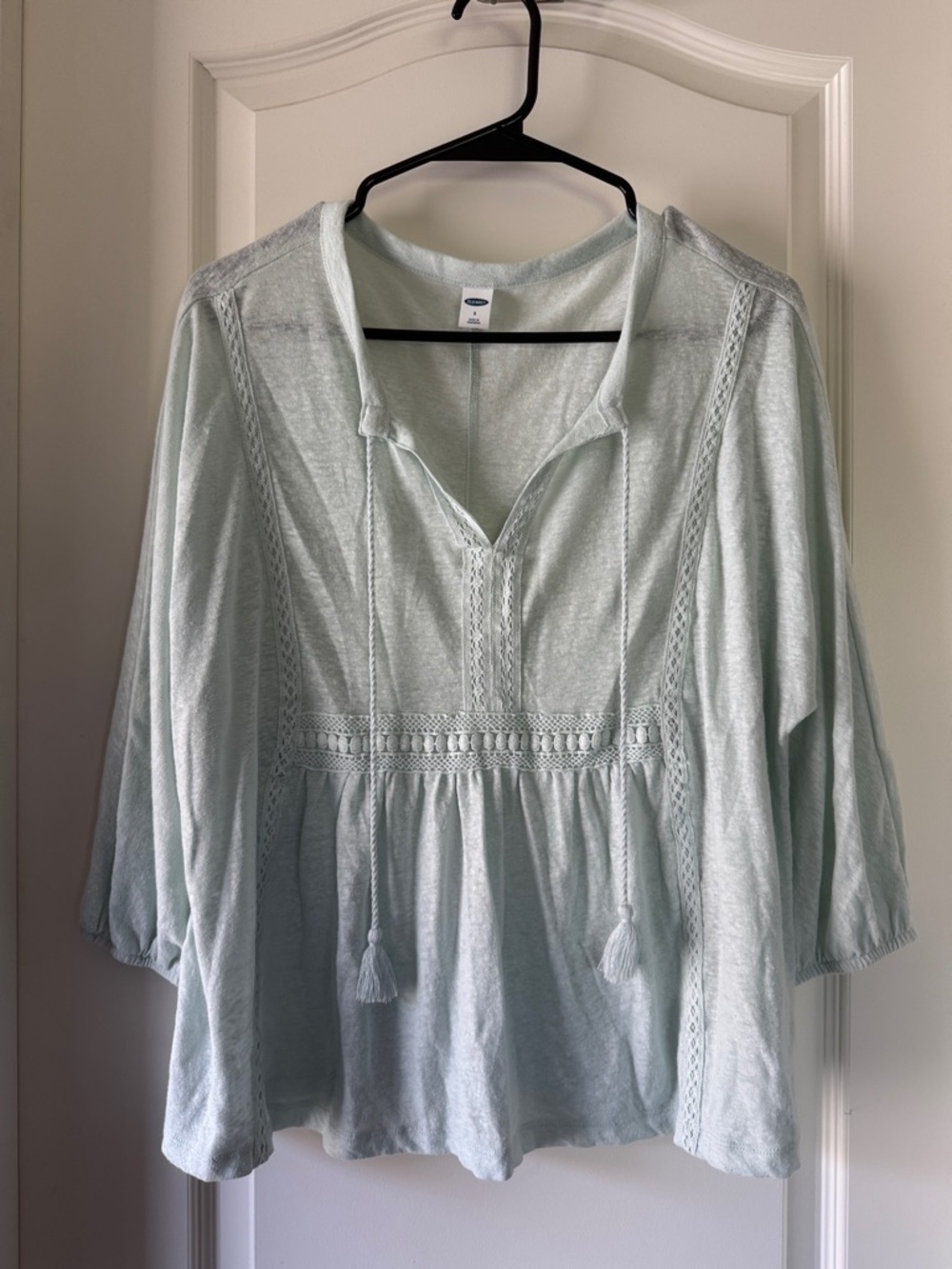 Old Navy Light Mint Lace-Trim Peasant Tunic / AA87 - Picture 1 of 4